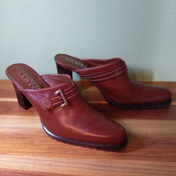 FRANCO SARTO Brown Leather Mules - 7.5 M - Picture 3 of 11